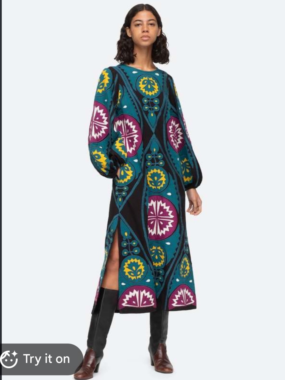 NWT Sea New York Gael Midi appliqué Dress, size XL